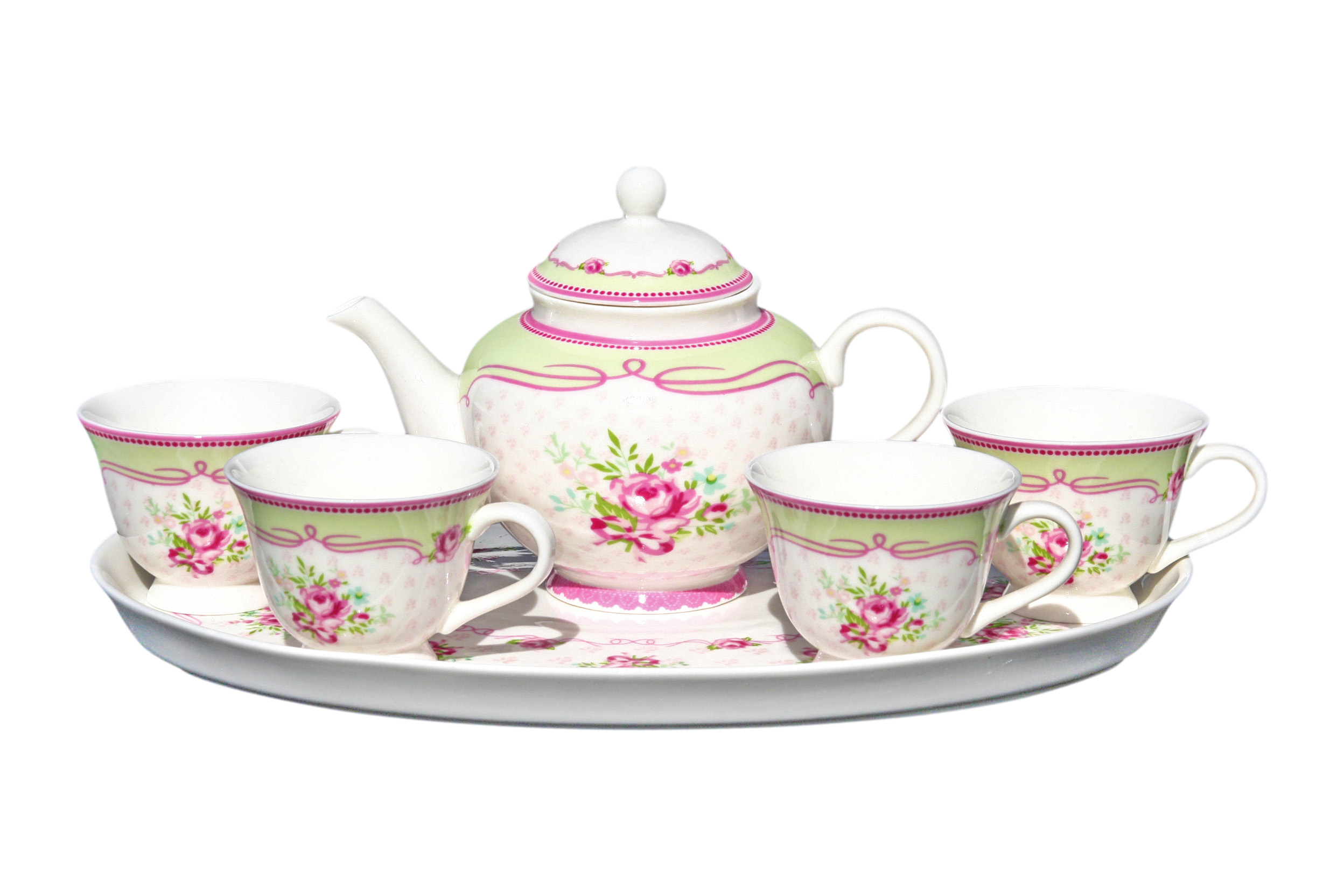 Porcelain 6pc Infused Teaset Angel Rose